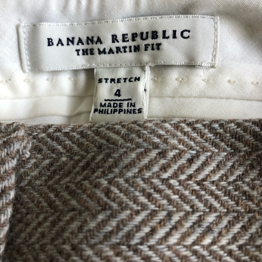 Lined Wool Chevron Print Banana Republic Pants